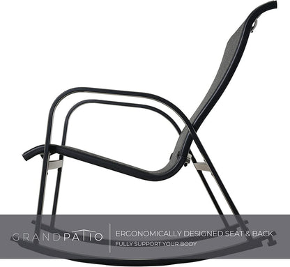 Ergonomically designed chair with text on a white background