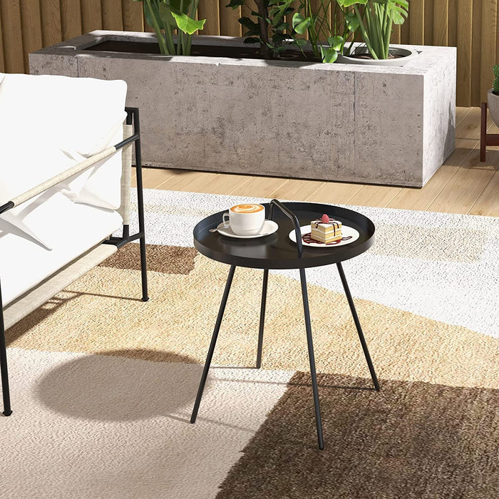 GRAND PATIO Outdoor Millie 17-in Steel Round Side Table