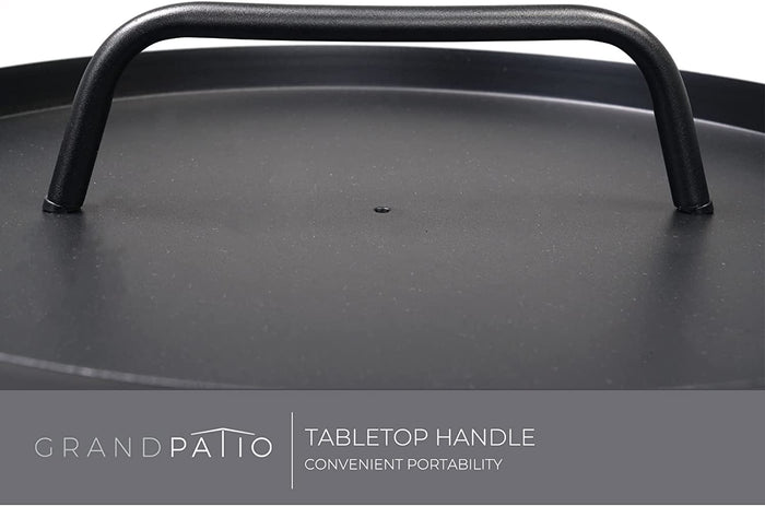 Black tabletop handle on a flat surface with 'Grand patio' branding.