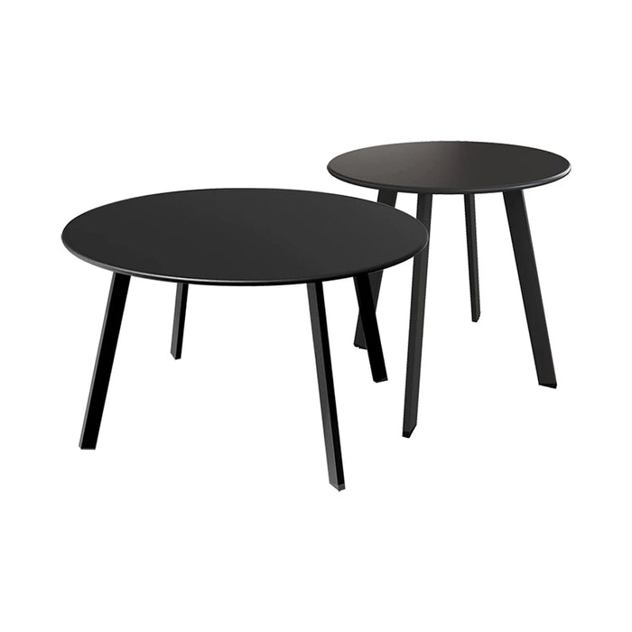 GRAND PATIO Round Steel Patio Coffee Table 2PC Weather Resistant Nesting Tables.