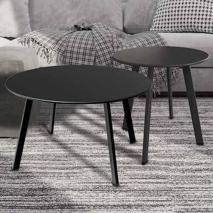 GRAND PATIO Round Steel Patio Coffee Table 2PC Weather Resistant Nesting Tables.