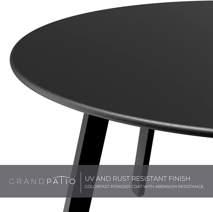 GRAND PATIO Round Steel Patio Coffee Table 2PC Weather Resistant Nesting Tables.