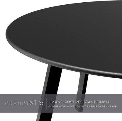 GRAND PATIO Round Steel Patio Coffee Table 2PC Weather Resistant Nesting Tables.
