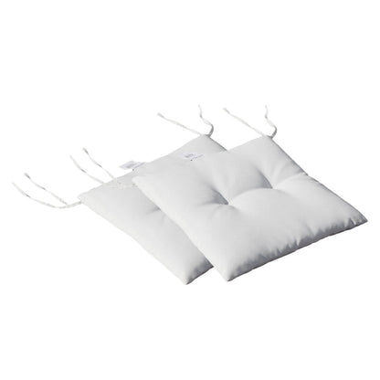 Three white seat cushions on a white background