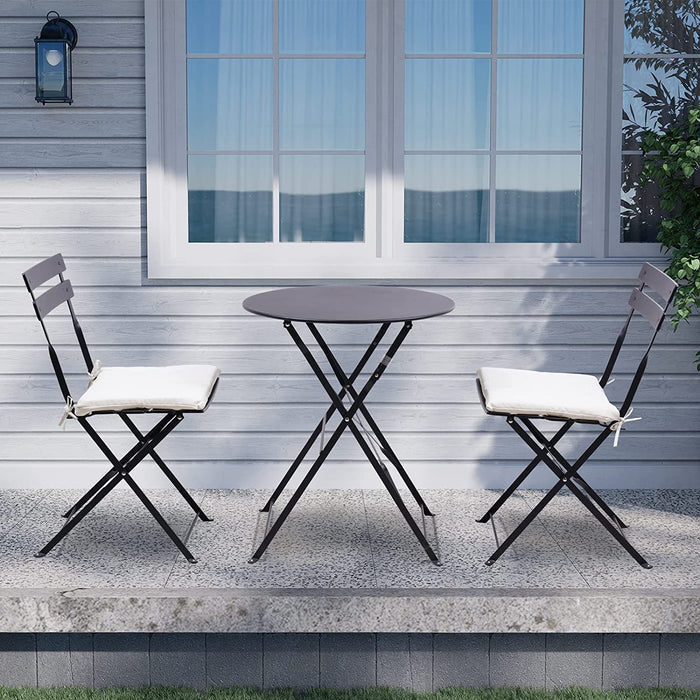 GRAND PATIO Steel Patio Bistro Sets Cushions, Water-Resistance Cushions for 3-Piece Patio Set, Set of 2