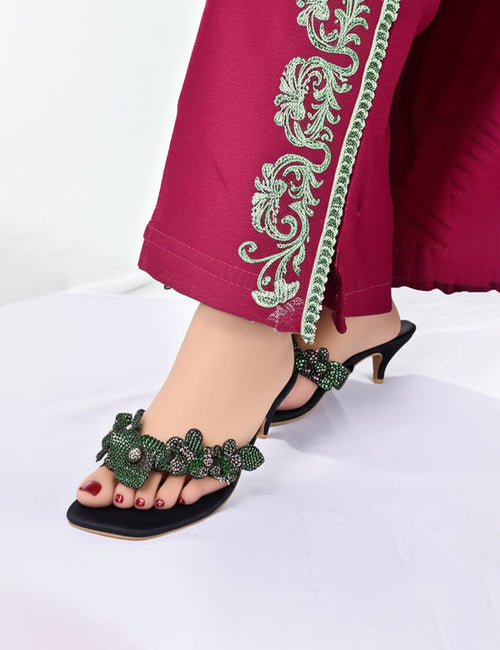 Green Fancy Chppal