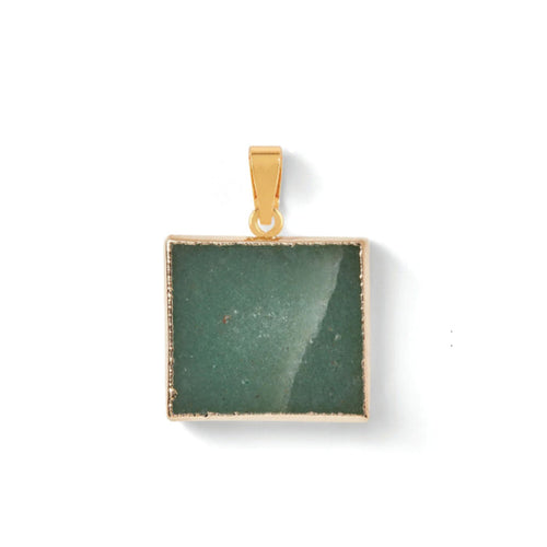 Green Quartz Pendant, Gold