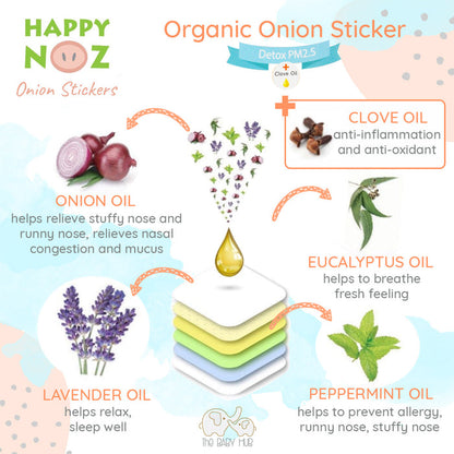 Happy Noz Kids Detox PM 2.5 Organic Onion Sticker