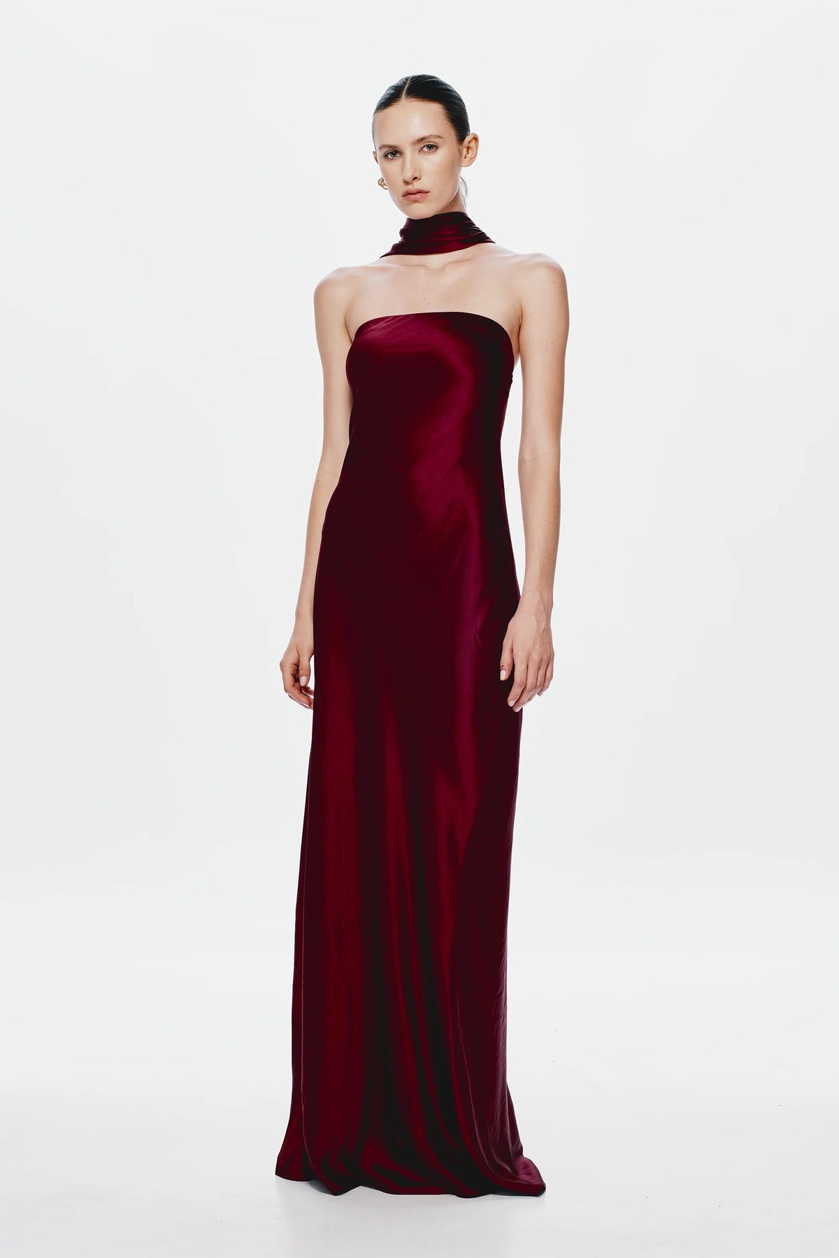 Misha Lilia Satin Gown - Port