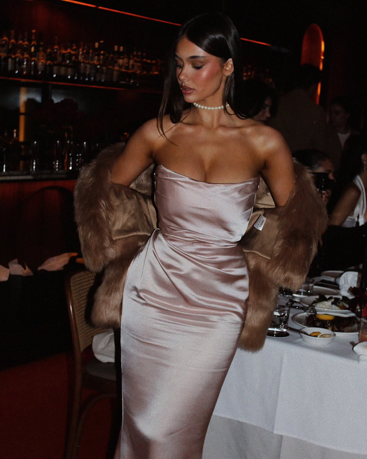 Nookie Emelie Strapless Gown - Nude