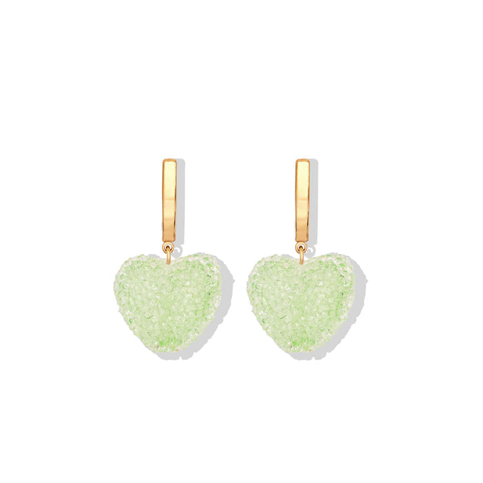 Jelly Heart Hoops, Pistachio (G)