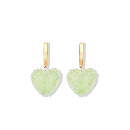 Jelly Heart Hoops, Pistachio (G)