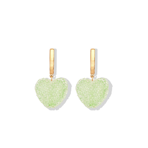 Jelly Heart Hoops, Pistachio (G)