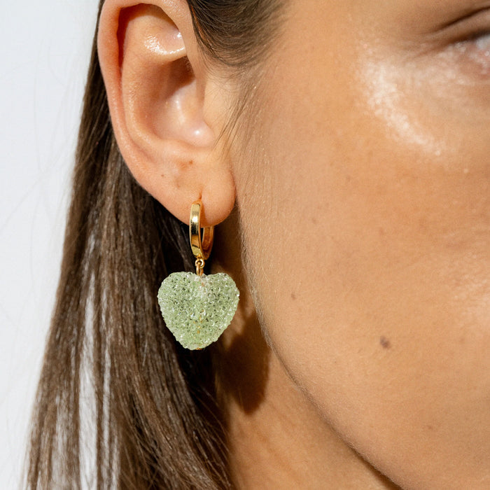 Jelly Heart Hoops, Pistachio (G)