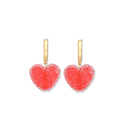 Jelly Heart Hoops, Watermelon (G)