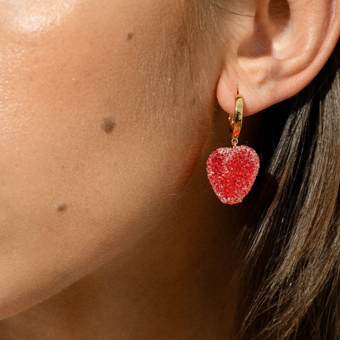 Jelly Heart Hoops, Watermelon (G)