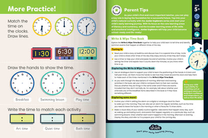 Junior Explorers Write and Wipe: Time Book