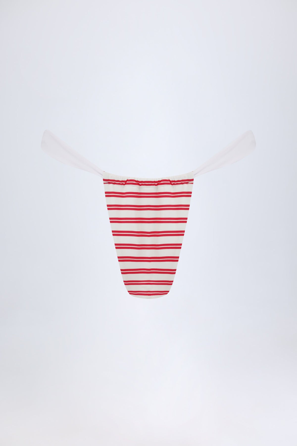 Ruched Cheeky Bikini Bottoms in Cherry Red