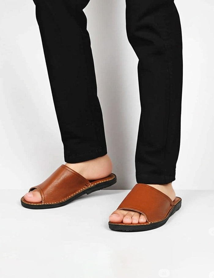 Light Brown Slippers for Men