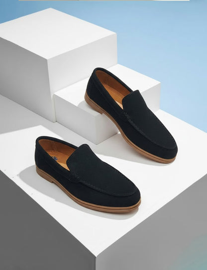 Loro Piano Mens Black Loafers