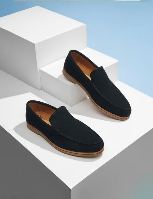 Loro Piano Mens Black Loafers