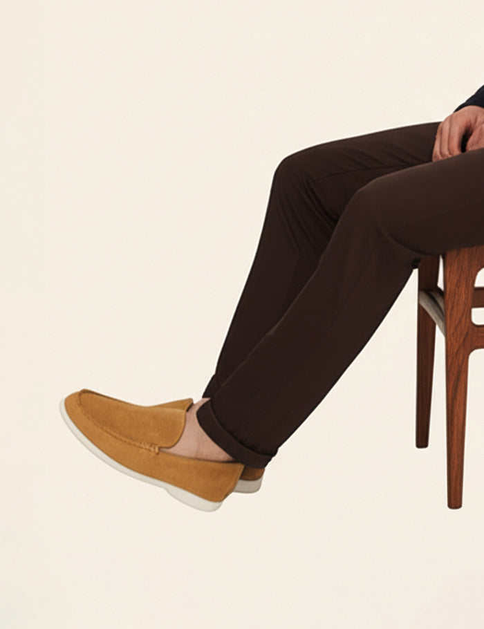 Loro piano mens musterd moccasions