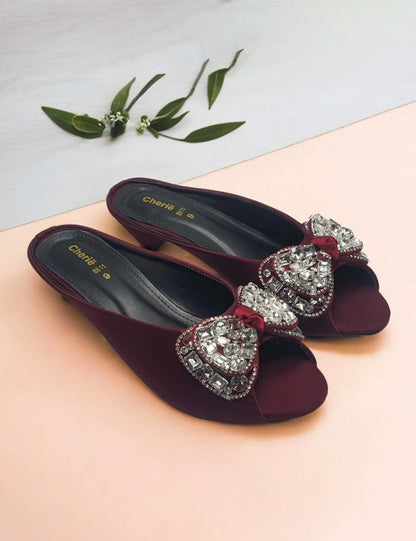 Maroon Fancy slipper