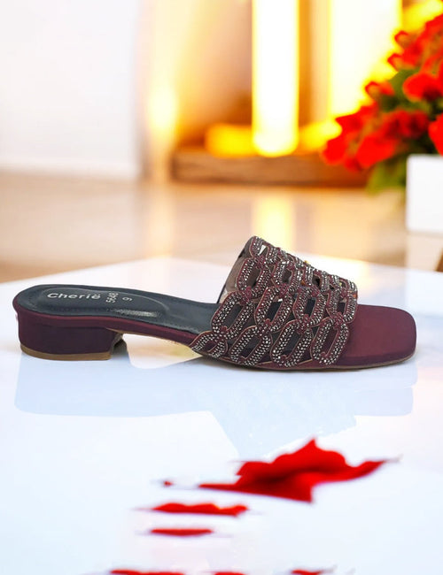 Maroon Fancy Slipper