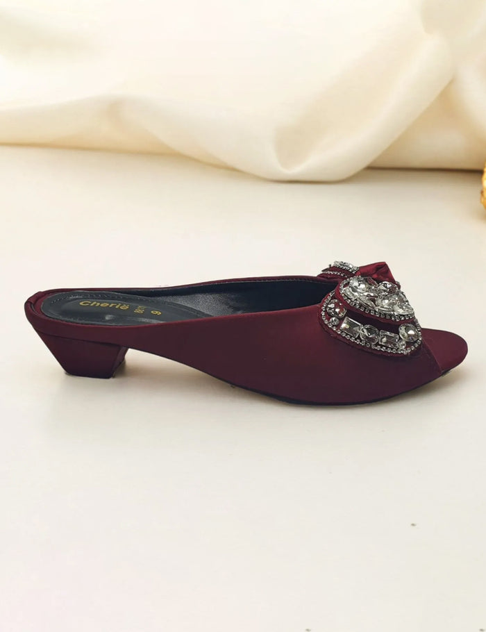 Maroon Fancy slipper