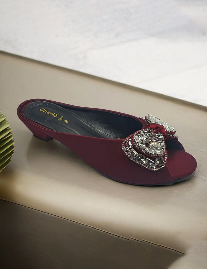 Maroon Fancy slipper
