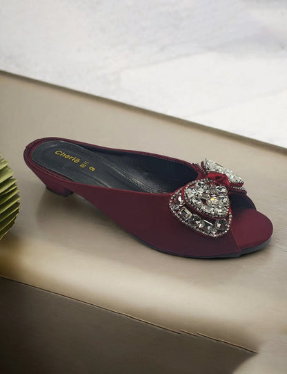 Maroon Fancy slipper