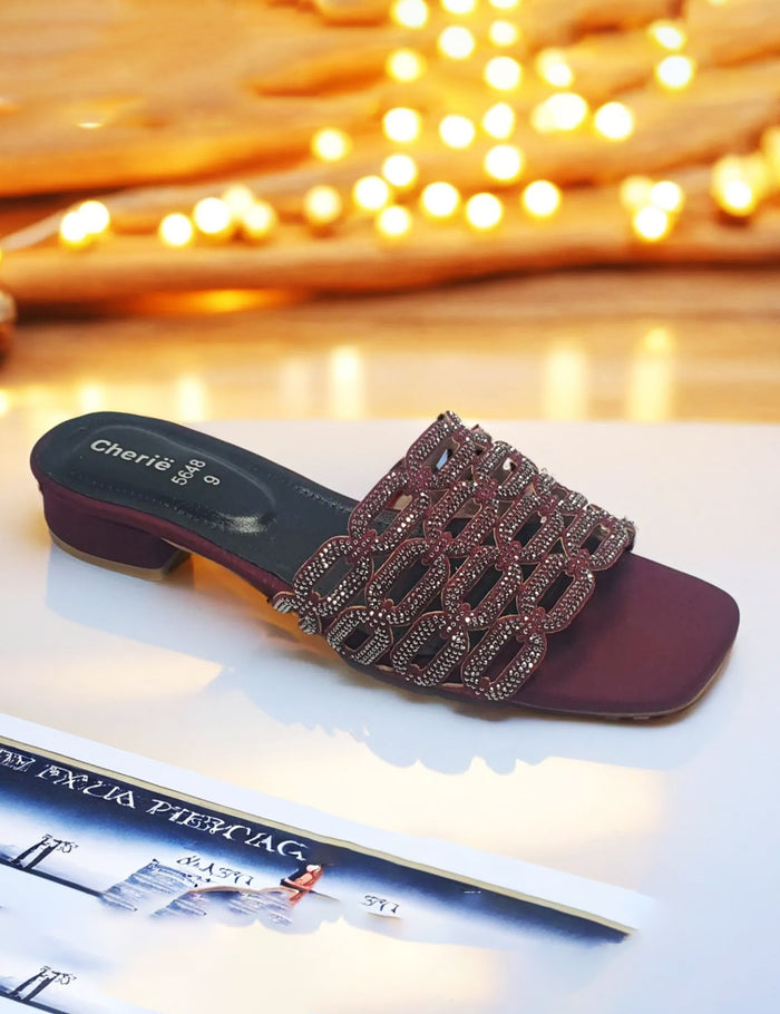 Maroon Fancy Slipper