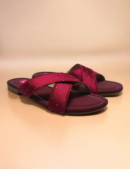 Maroon | Flat Slippers for women