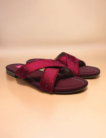 Maroon | Flat Slippers for women