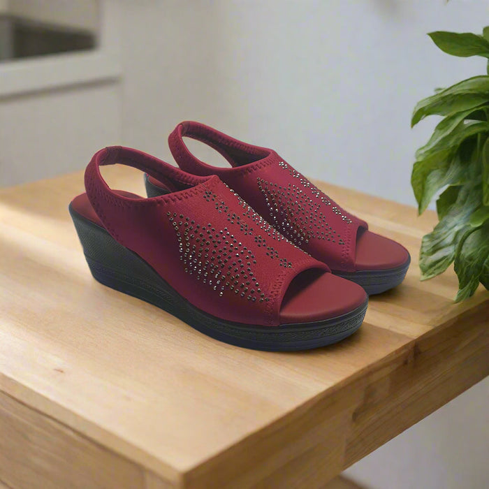 Maroon | Wedge Hell Slippers for women
