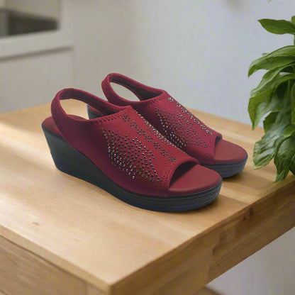 Maroon | Wedge Hell Slippers for women