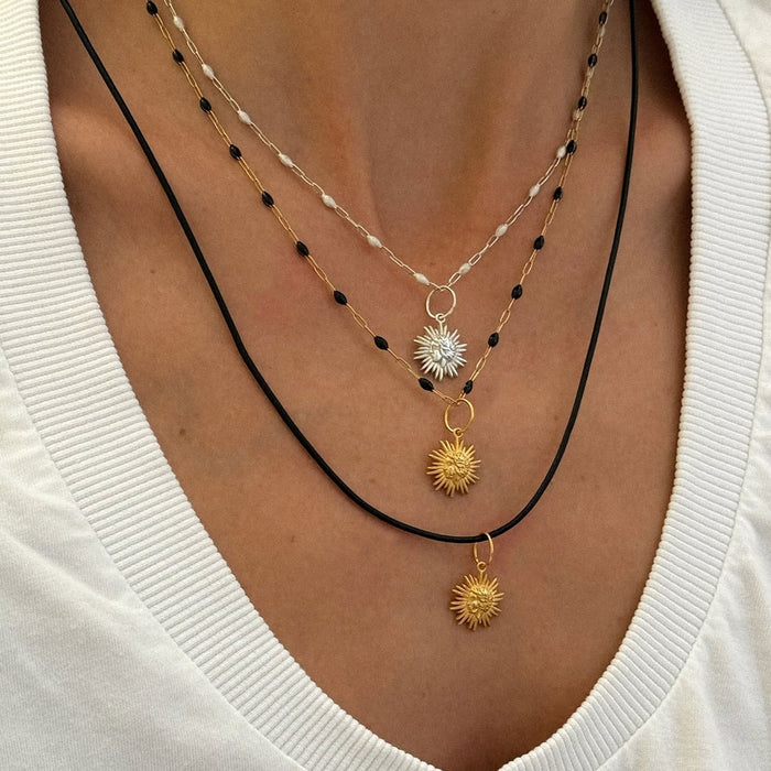 Mini Sun Necklace, Gold