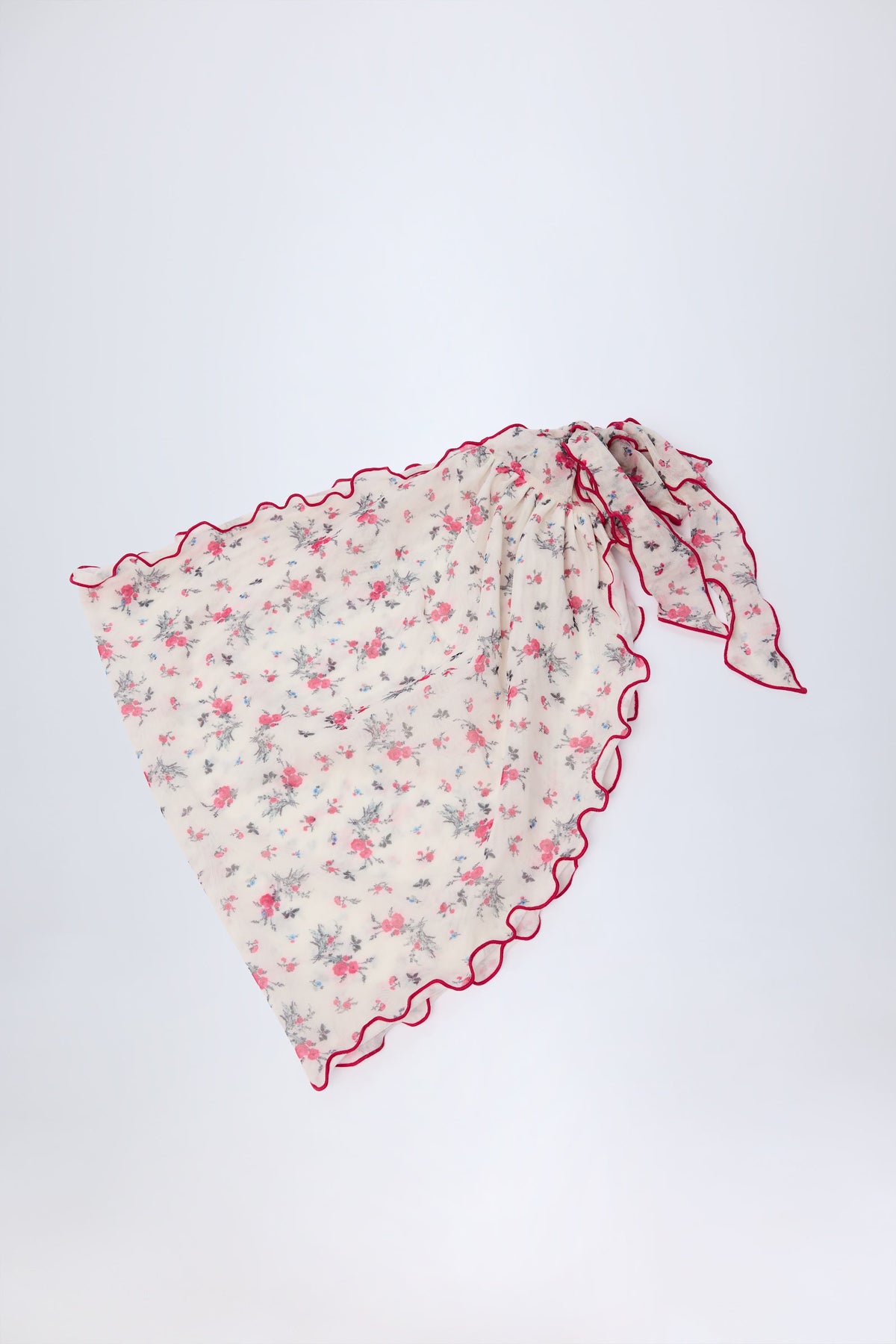 Side-Tie Sarong in Red Floral