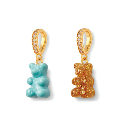 Nostalgia Bear Glitter Pendant, Crystal Connector