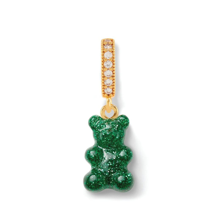Nostalgia Bear Glitter Pendant, Crystal Connector