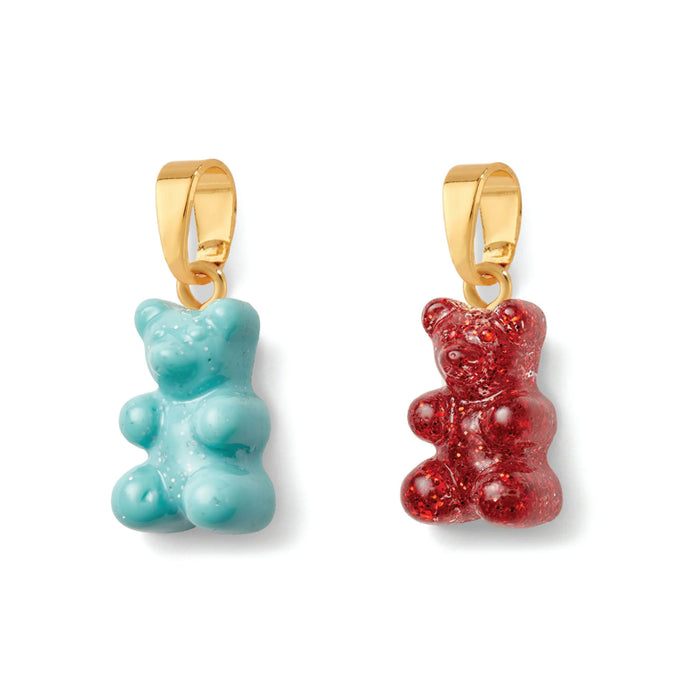 Nostalgia Bear Glitter Pendant, Gold Connector