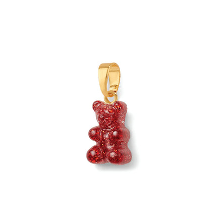 Nostalgia Bear Glitter Pendant, Gold Connector