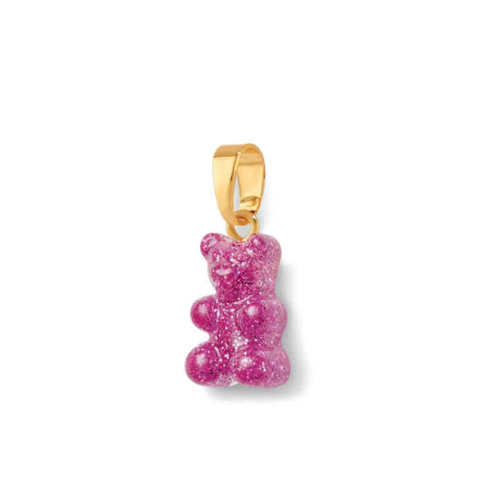 Nostalgia Bear Glitter Pendant, Gold Connector