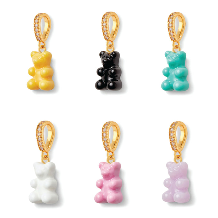 Nostalgia Bear Glossy Pendant, Crystal Gold Connector