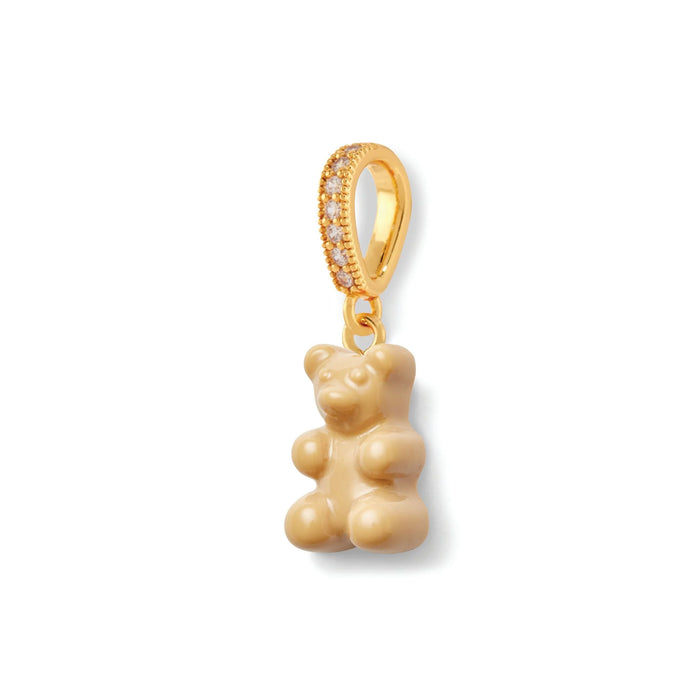 Nostalgia Bear Glossy Pendant, Crystal Gold Connector