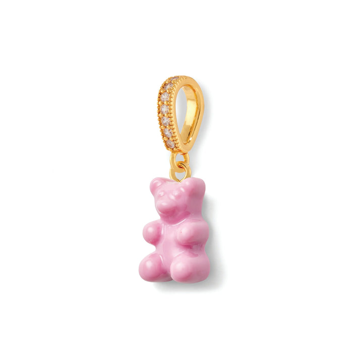 Nostalgia Bear Glossy Pendant, Crystal Gold Connector