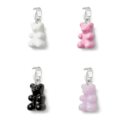 Nostalgia Bear Glossy Pendant Silver Connector