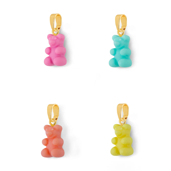 Nostalgia Bear Matte Pendant, Gold Connector