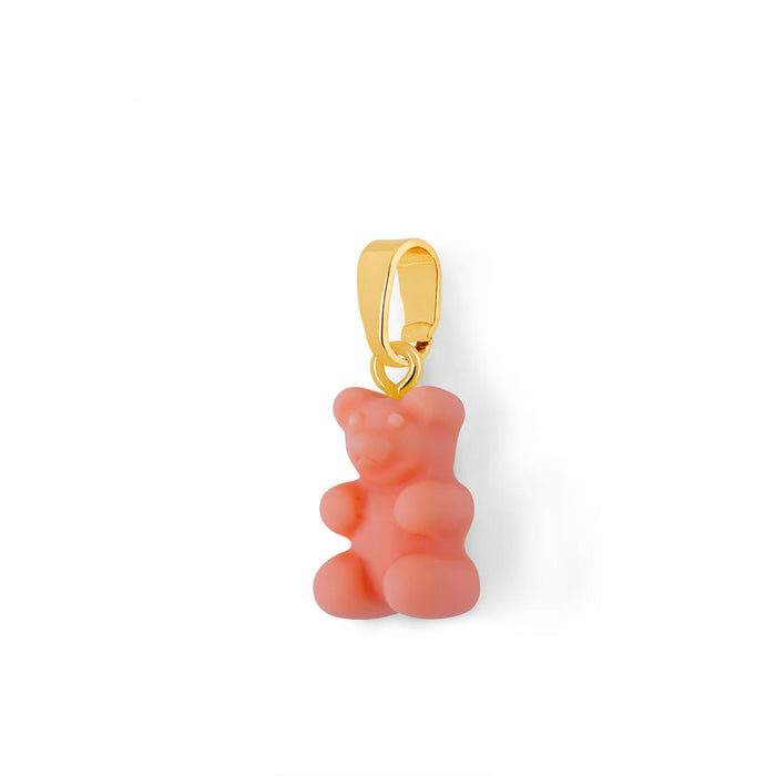 Nostalgia Bear Matte Pendant, Gold Connector