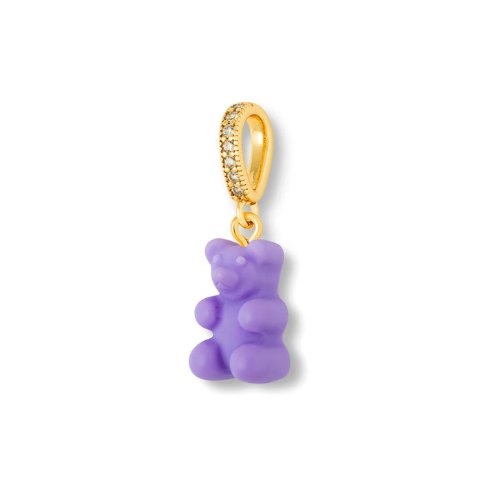 Nostalgia Bear Matte Pendant, Pave Gold Connector